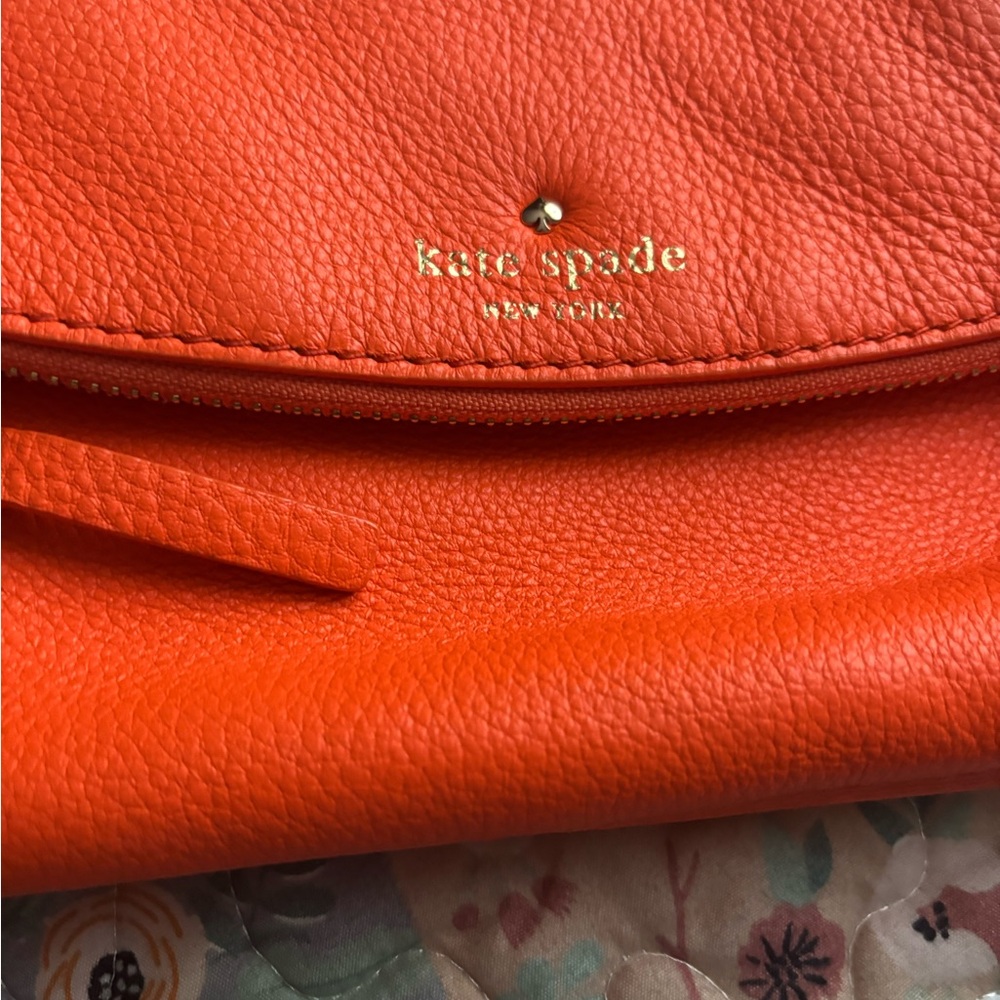 Kate Spade Orange Crossbody Bag with Fold-Over Flap - Picture 2 of 8